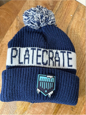 Men's PLATECRATE Navy White Yeti-Beanie One Size